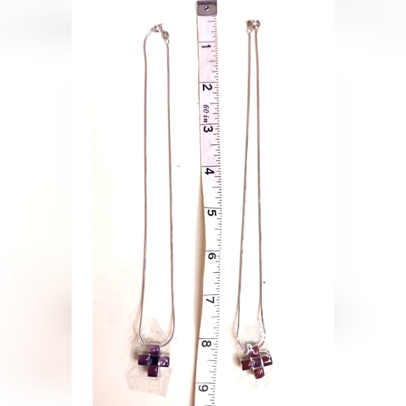 Swatch Bijoux Women's 925 Italy Silver Cross Charm Necklace 3 Colors To Choose - Picture 11 of 16